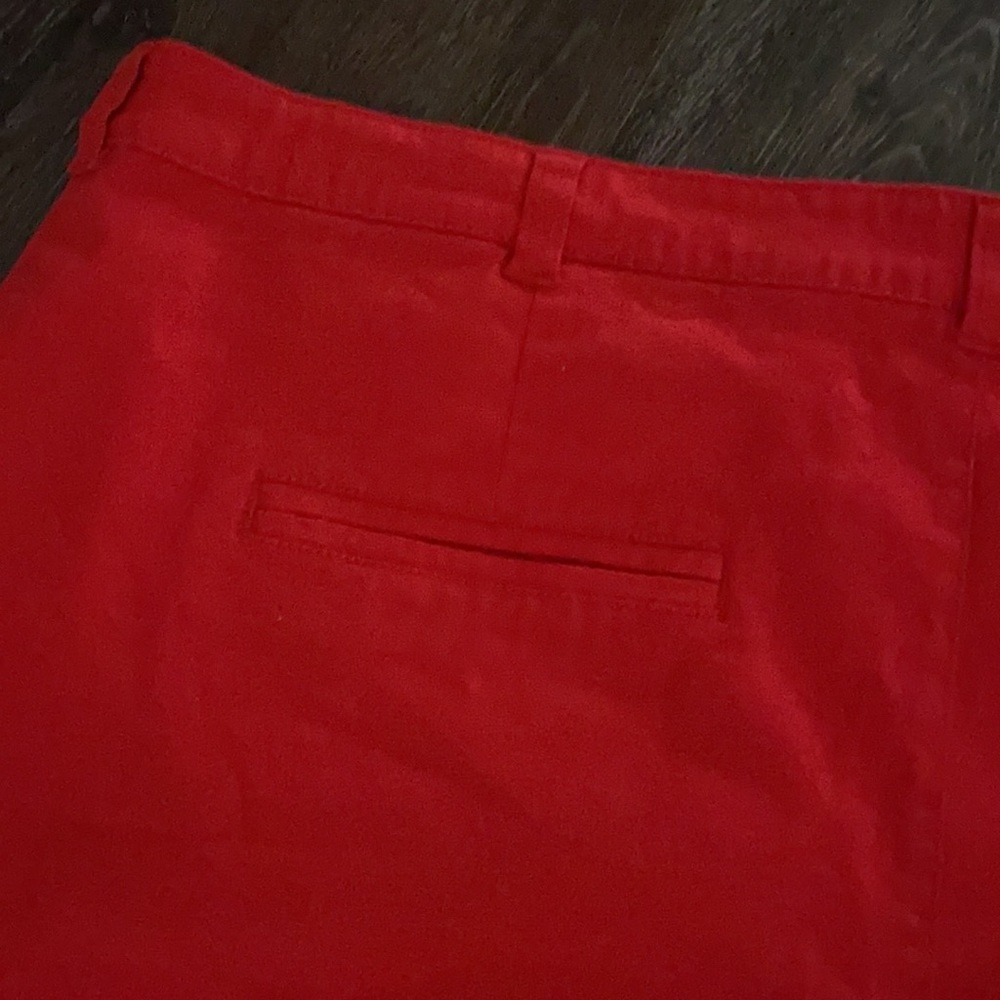 Red ModCloth Button Fly Shorts - Picture 4 of 7